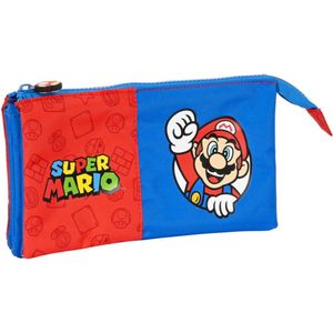 Super Mario pennenetui / pennenzak met drie vakken