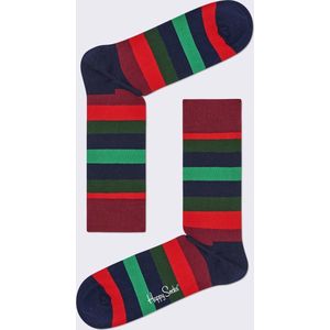 Happy Socks Stripe Sokken - Groen/Rood/Blauw - Maat 36-40