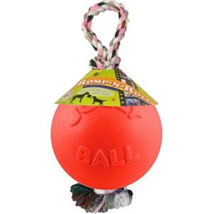 Jolly Ball Romp-n-Roll - Ø 20 cm - Honden speelbal met vanillegeur - Hondenspeelgoed met stevig trektouw - Oranje