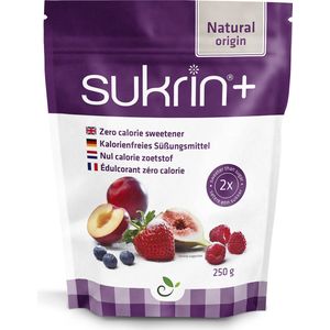 Sukrin+ (250g) - Bevat Erythritol - 100% natuurlijke suikervervanger - 2x zo zoet als gewone suiker