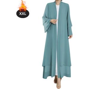 Nivard Islamitische Kleding - Djellaba Dames - Moslim Kleding - Arabisch Dames Kaftan - Alhamdulillah - Lichtblauw XXL