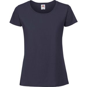 Fruit Of The Loom Vrouwen / Dames Ringgesponnen Premium T-Shirt (Abyss Blauw)