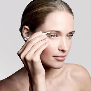 Pincet met geruwde punten hypoallergeen zilver - recht - wenkbrauwen epileren - premium - 90 mm.