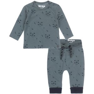 Dirkje Bio Basic SET(2delig) Groene Broek met beertjes, Shirt groen met beertjes- Maat 56