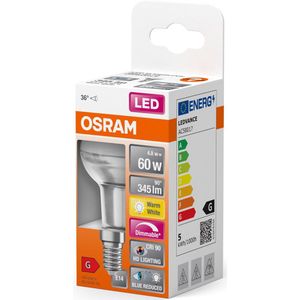 OSRAM Superstar dimbare LED lamp met bijzonder hoge kleurweergave (CRI9-), E14-basis helder glas ,Warm wit (27-K), 345 Lumen, substituut voor 6-W-verlichtingsmiddel dimbaar, 1-Pak