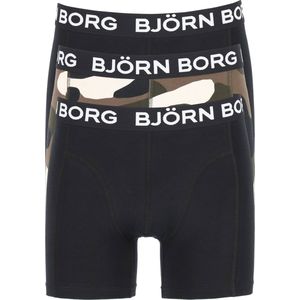 Björn Borg boxershorts Core (3-pack) - heren boxers normale lengte - zwart - camouflage print en zwart -  Maat: M