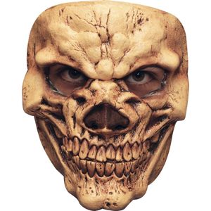 Partychimp Schedel Skelet Skull Tanned Gezichts Masker Halloween Masker voor bij Halloween Kostuum Volwassenen - Latex - One-size