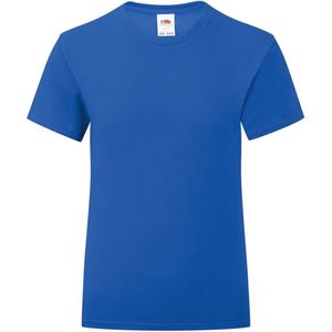 Fruit Of The Loom Meisjes Iconische T-Shirt (Royaal Blauw)