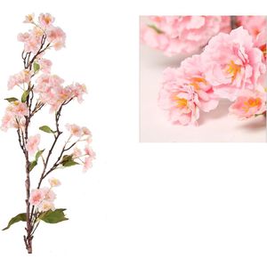 Prunus kunstbloemen kunsttak - Roze - 100 cm