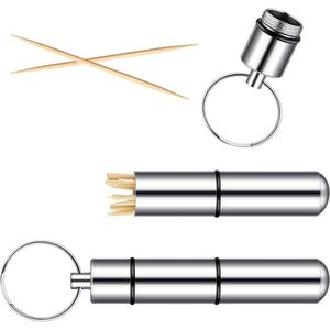 Inovra - Tandenstoker Houder Waterdicht Aluminium Doos Met Sleutelhanger - Pil Case - Reisformaat