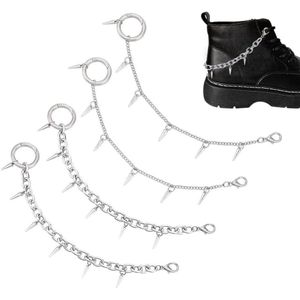 TTGoods - Schoen Charms Ketting voor Punk Laarzen - Set van 4 - Verwijderbare Kegel Spike Charms - Schoen Decoraties