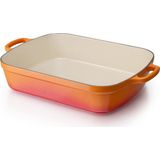 Le Creuset - Signature - Braadslede - Volcanic - Rechthoekig - Geëmailleerd Gietijzer - 33 cm - 4,9 liter