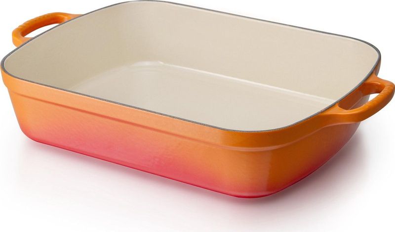 Le Creuset - Signature - Braadslede - Volcanic - Rechthoekig - Geëmailleerd Gietijzer - 33 cm - 4,9 liter