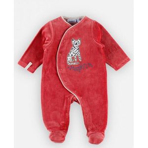 noukie's - Pyjama - Velour - Meisje - Donkerroze - 9 maand 74