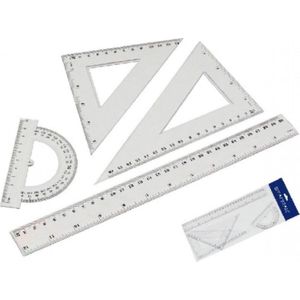 Starpak - Schoolset - Geometrische set - Liniaal 30cm. - 2x Geodriehoek - Gradenboog - 4 delig