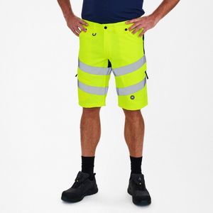 Engel Safety werkshorts met 2-weg stretch 6546-314 - Hi-vis Yellow / Blue Ink - 74