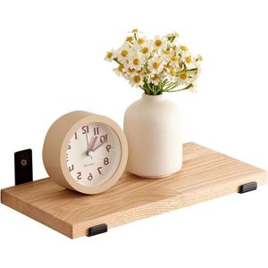 Massief eikenhouten zwevend rek - Rustieke wandplanken voor badkamer slaapkamer woonkamer keuken kantoor opbergen - 30 cm Wandplanken & -rekken