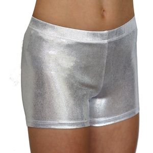 Fairysports Turnbroekje Zilver maat 110-116 meisjes gymbroekje