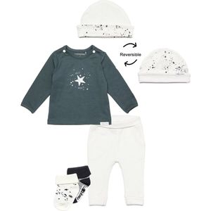 Noppies - kledingset - 5delig - Broek Humpie Snow - Shirt Lux Slade - Muts - 2 paar sokjes - Maat 56