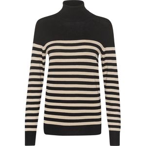 Kaffe Trui Kalizza Striped Roll Neck 10509063 106347 Black/feather Gray Dames Maat - XL