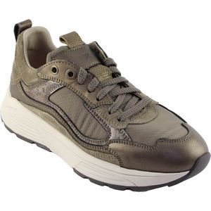Xsensible-Stretchwalker - Milau 33004 - Sneaker - Taupe-brons - Leer-suede-textiel combinatie