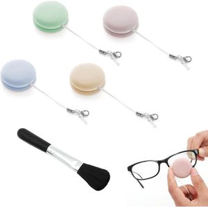 4 stuks Color Screen Wipe mobiele telefoon oogglazen cameralenwipe en 1 reinigingsborstel vetplanten stofborstel mobiele telefoonaccessoires