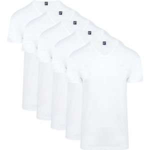 Alan Red Vermont T-Shirt V-Hals Wit 5 pack - Basic T-shirt