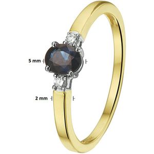 Ring Saffier En Diamant 0.05ct H Si