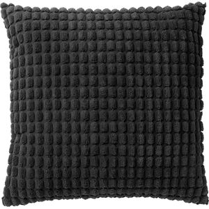 Dutch Decor ROME - Sierkussen 45x45 cm - 100% polyester - effen kleur - Raven - zwart - Inclusief binnenkussen