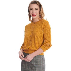 Banned - Hearts Charm Cardigan - S - Geel