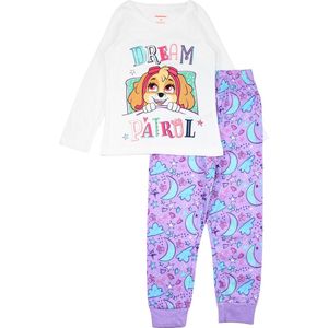 Paw Patrol pyjama Skye dream patrol katoen wit/paars maat 98