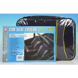 Auto stoelhoes set Club blauw 6 dlg