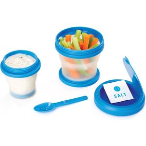 Metaltex Snack&Go 3in1 Draagbare lunchbox met lepel - 300ml + 150ml - opvouwbaar na gebruik - met koelschijfje