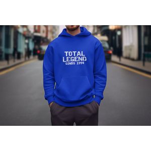 1994 Jaar Blauw Hoodie heren - Maat XL - Total Legend - Verjaardag Cadeau Mannen - Limited Edition