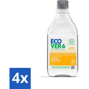 4 x Ecover - Afwasmiddel Essential - Citroen - 450 ml - Afwasmiddel - Citroen - Biologisch Afbreekbaar - Plantaardige Formule - Ecologisch