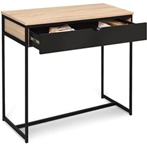 Bureau met 1 lade, zwart, Boston industrieel design