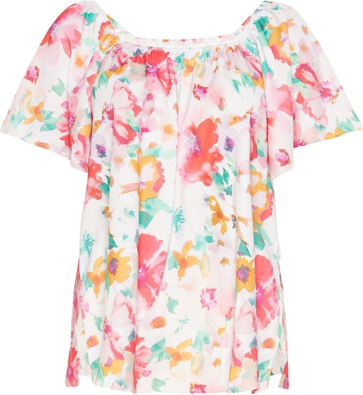 Usha - Blouse - Gemengde Kleuren - Wijde Blouse - Bloemenprint