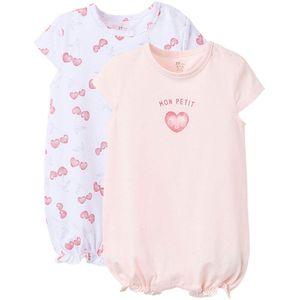 Zippy 3107113001 Playsuit 2 Eenheden Wit,Roze 3-6 Months Meisjes