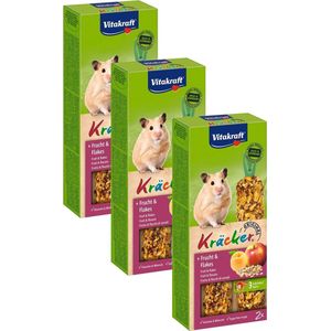 Vitakraft hamsterkracker - 2 in 1 fruit - 3 St à 2 St - Hamstersnack