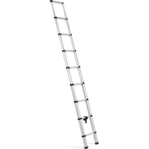Telescopische ladder - 8 treden - aluminium - hoogte: 0.75 - 2.60 m - MSW