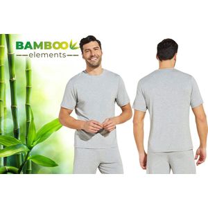 Bamboe T Shirt Heren - Grijs - Regular Fit - Casual Heren T Shirt - Bamboo - Ronde Hals