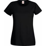 Fruit Of The Loom Dames / Vrouwen Damens-Fit Valueweight T-shirt met korte mouwen (Zwart)