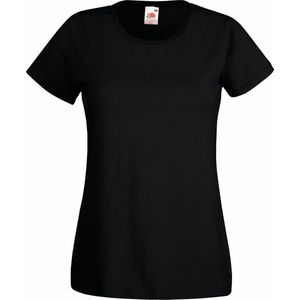 Fruit Of The Loom Dames / Vrouwen Damens-Fit Valueweight T-shirt met korte mouwen (Zwart)