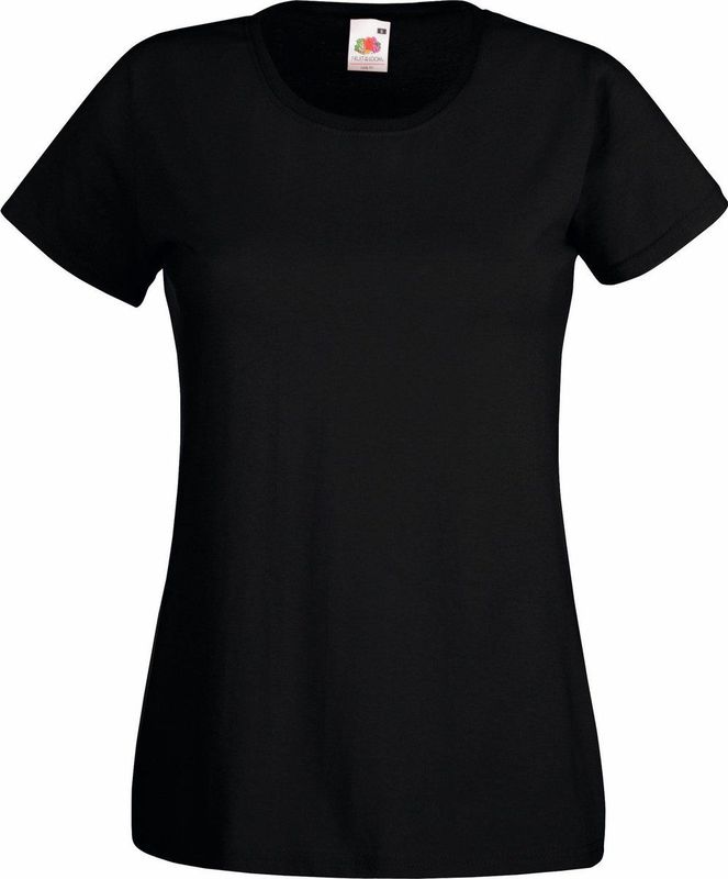 Fruit Of The Loom Dames / Vrouwen Damens-Fit Valueweight T-shirt met korte mouwen (Zwart)