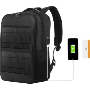 Xd Xtreme - Solar rugtas - Zwart - 2 panelen - Met usb poort - Opladen van je telefoon of tablet - 12 inch - Laptop tas - Waterafstotend - Ademend en lichtgewicht ontwerp