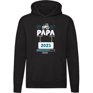 Papa Loading 2023 Hoodie | vader | jongen | zwangerschap | in verwachting | baby | Unisex | Trui | Sweater | Capuchon | Zwart