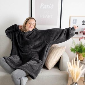 Inovra ® Hoodiedeken voor dames met mouwen en capuchon - gecertificeerde knuffelige trui voor dames - deken om aan te trekken - deken hoodie voor dames - knuffelige trui warm en zacht - deken trui