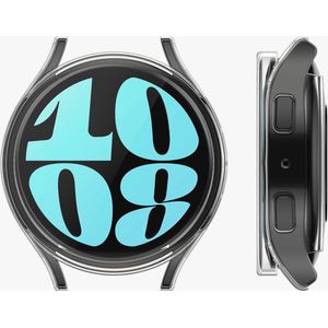 kwmobile 2x smartwatch hoes geschikt voor Samsung Galaxy Watch 6 40mm hoesje - Siliconen sporthorloge cover - Activity tracker case in zwart / transparant