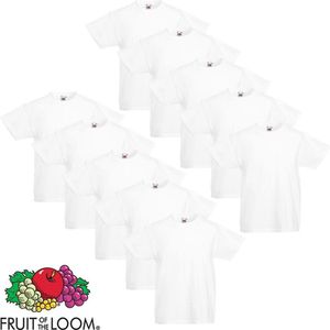 Fruit of the Loom Original Kids T-shirt 10 stuks wit maat 140