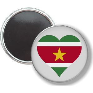 Button Met Magneet - Hart Vlag Suriname - NIET VOOR KLEDING